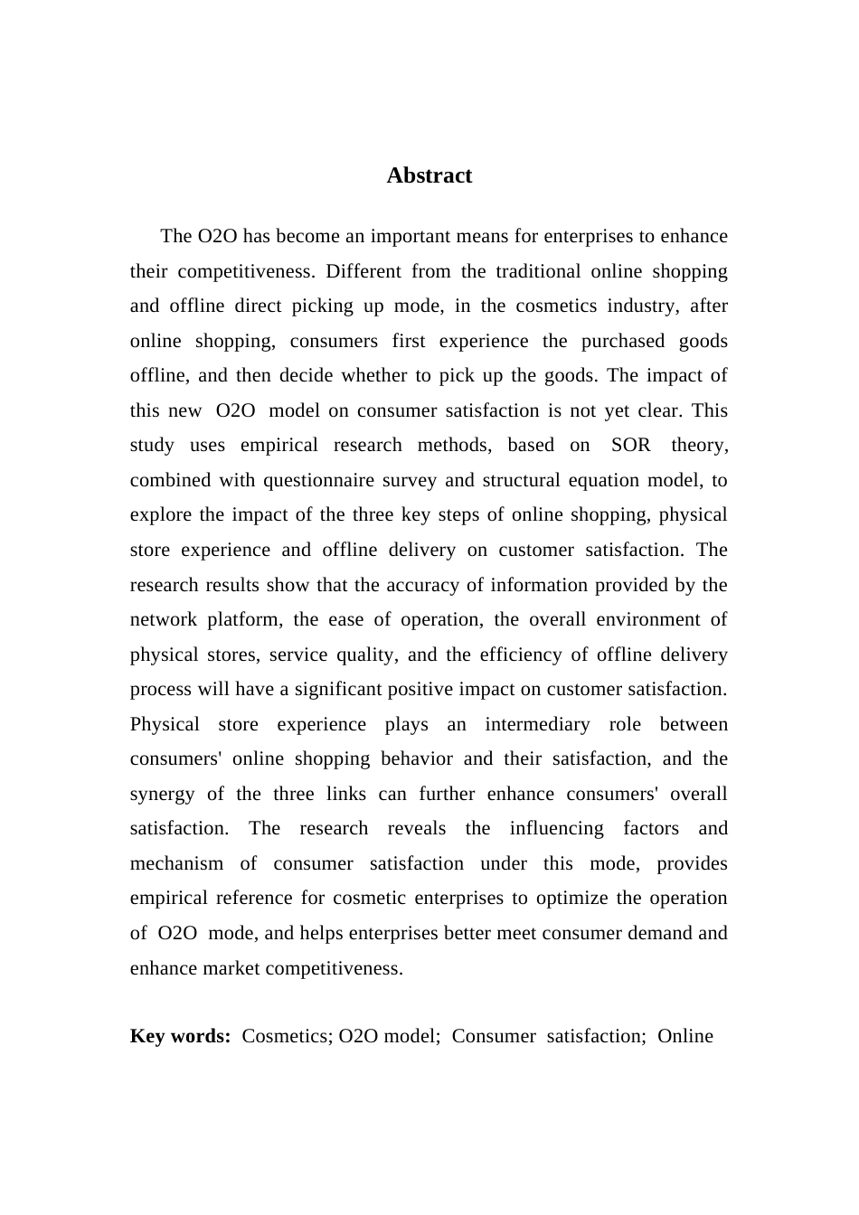 25年CH电子商务 “线上购买-线下体验后取货”模式对消费者满意度的影响-基于化妆品行业的研究终稿-约22747字符.docx_第3页
