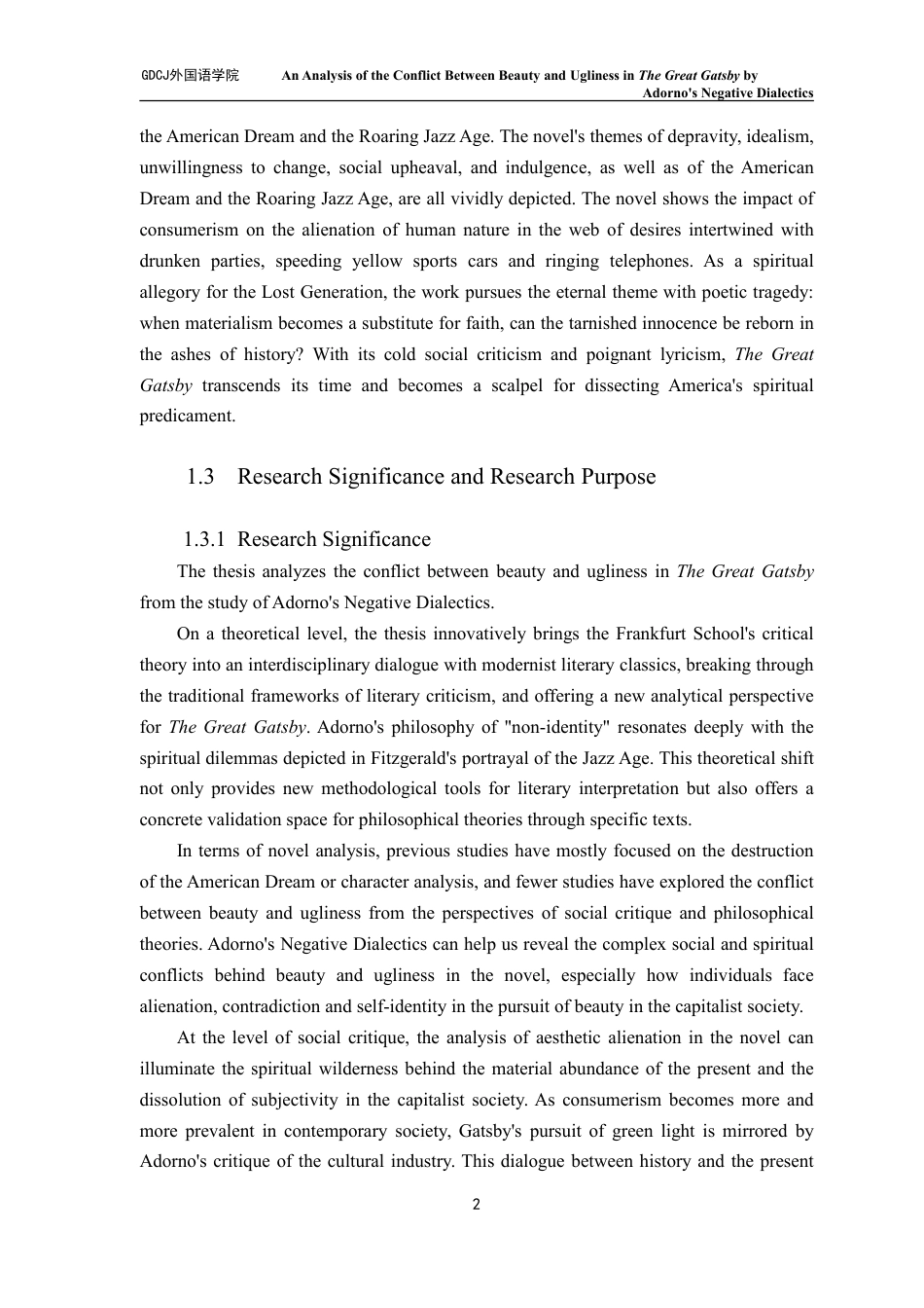 25年CH英语 《了不起的盖茨比》阿多诺消极辩证法中的美与丑冲突分析-约55583字符.pdf_第6页