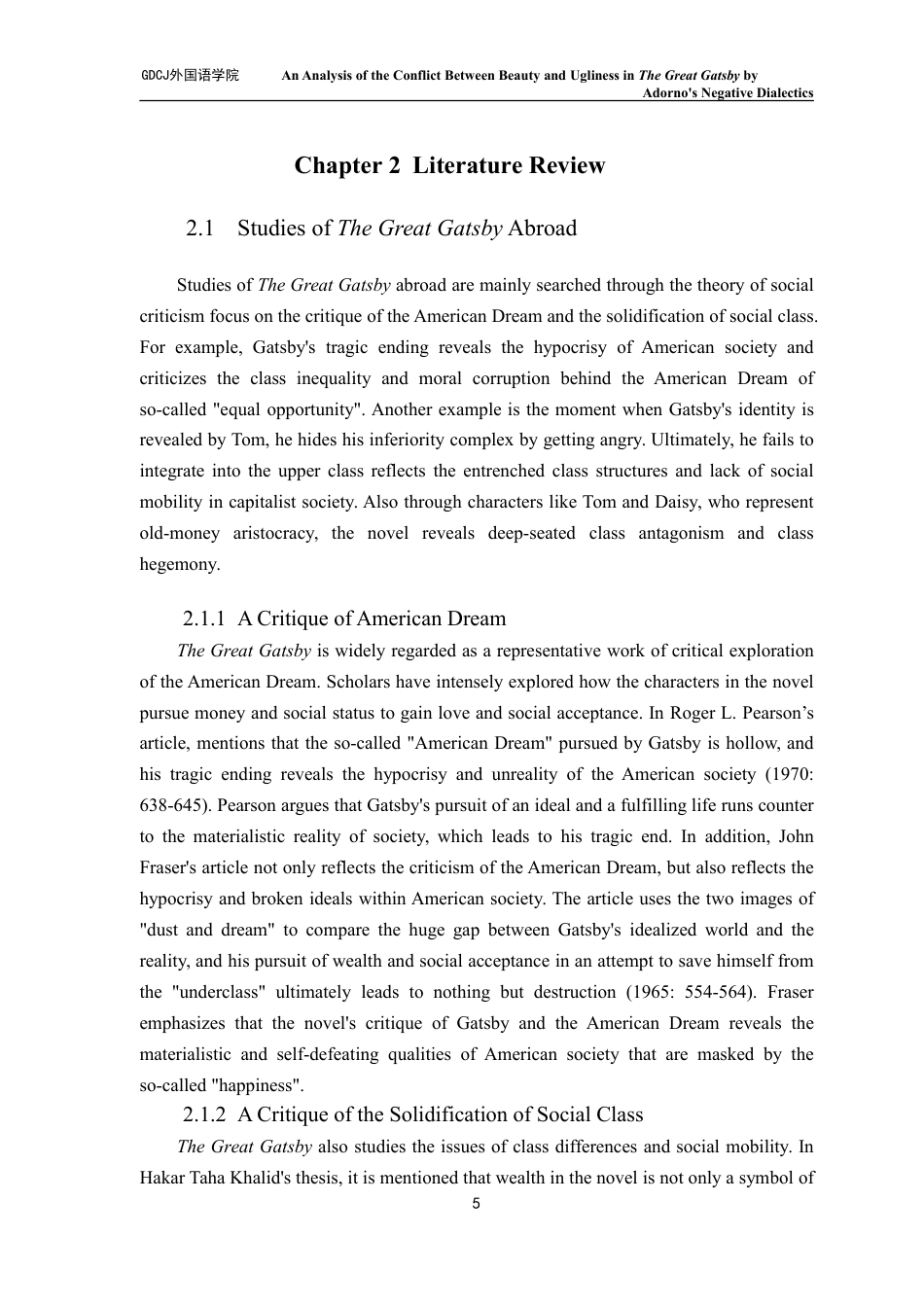 25年CH英语 《了不起的盖茨比》阿多诺消极辩证法中的美与丑冲突分析-约55583字符.pdf_第9页