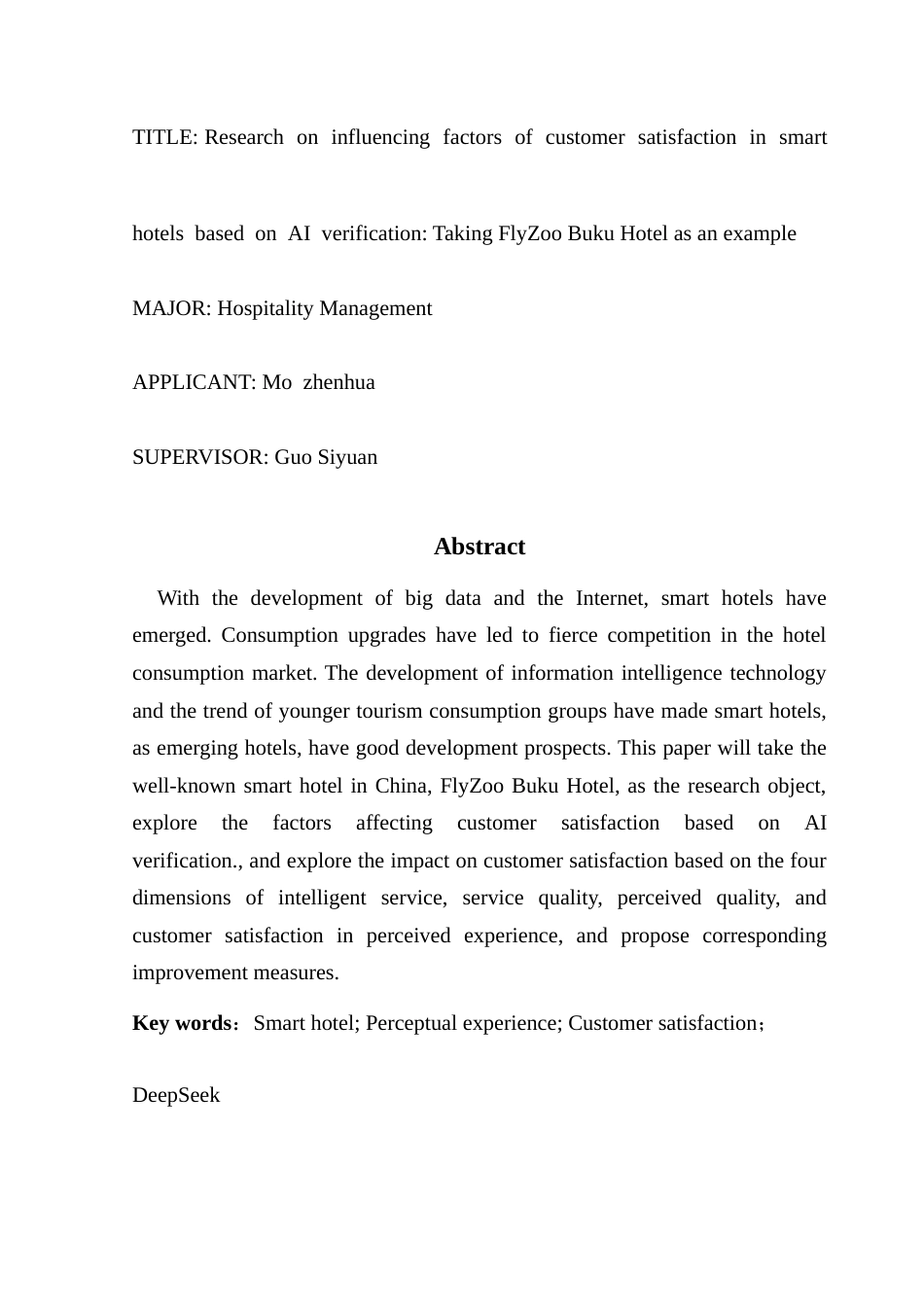 25年CH酒店管理 基于AI验证的智慧酒店顾客满意度影响因素研究——以菲住布渴酒店为例-约31989字符.doc_第3页