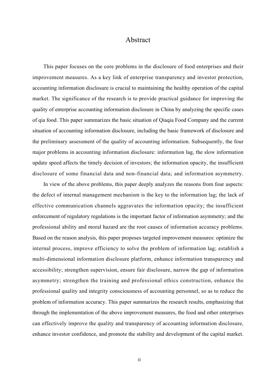 25年CH会计学 洽洽食品企业会计信息披露的问题及改进措施-约11249字符.pdf_第2页