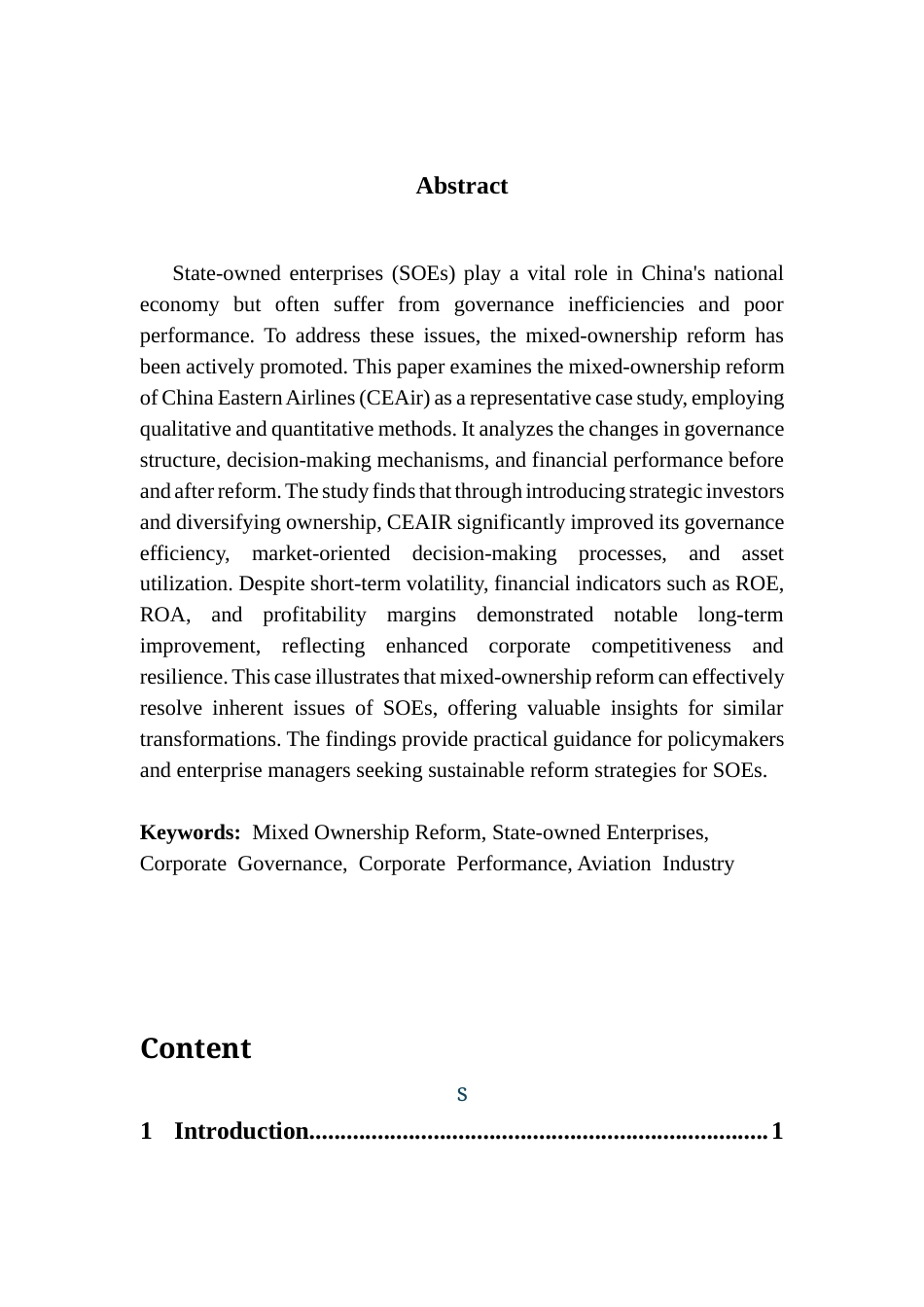 25年CH金融学英语 国有企业混合所有制改革模型与绩效评价--以中国东方航空为例终稿-约86650字符.docx_第2页
