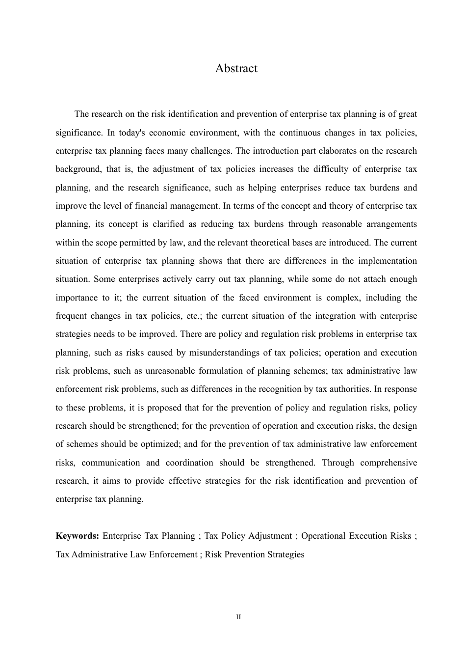 25年CH会计学 企业税务筹划风险识别与防范研究-约11520字符.pdf_第2页