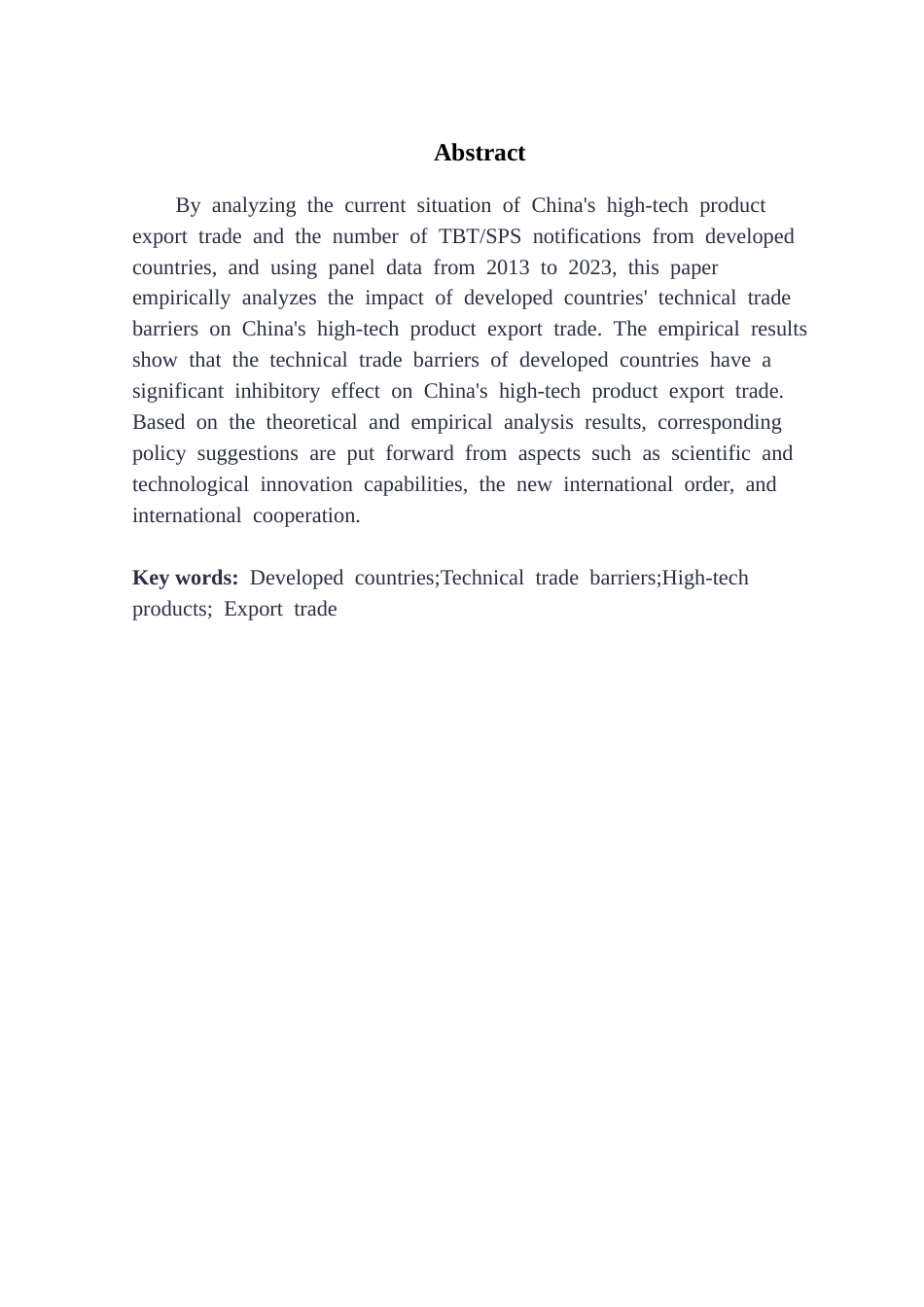 25年CH国际经济与贸易 关键词：发达国家；技术性贸易壁垒；高新技术产品；出口贸易终稿-约13759字符.docx_第4页