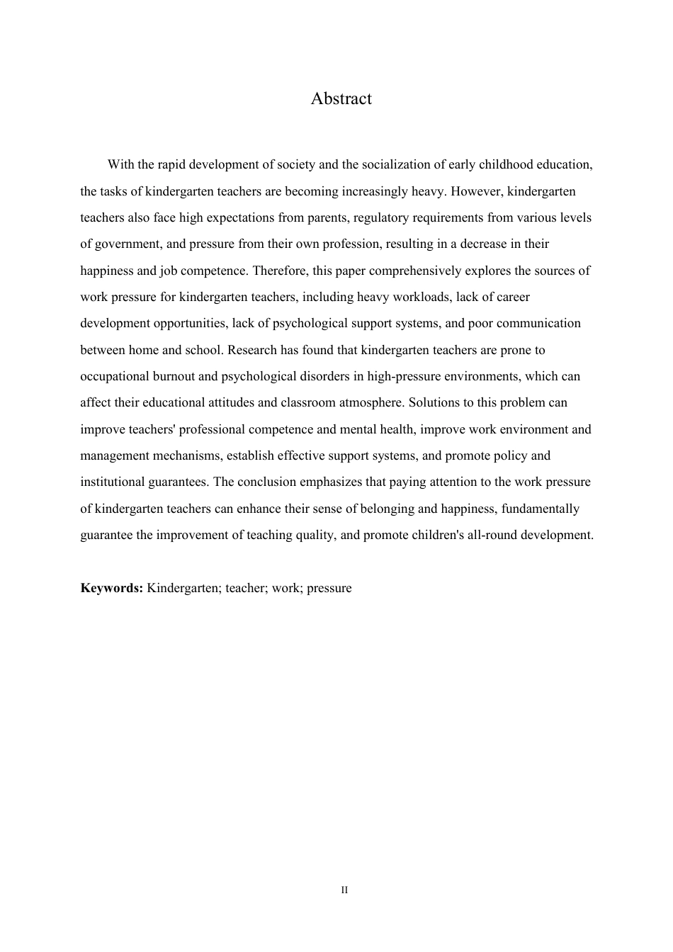 25年CH  幼儿园教师工作压力存在问题及对策研究-成教.pdf_第4页