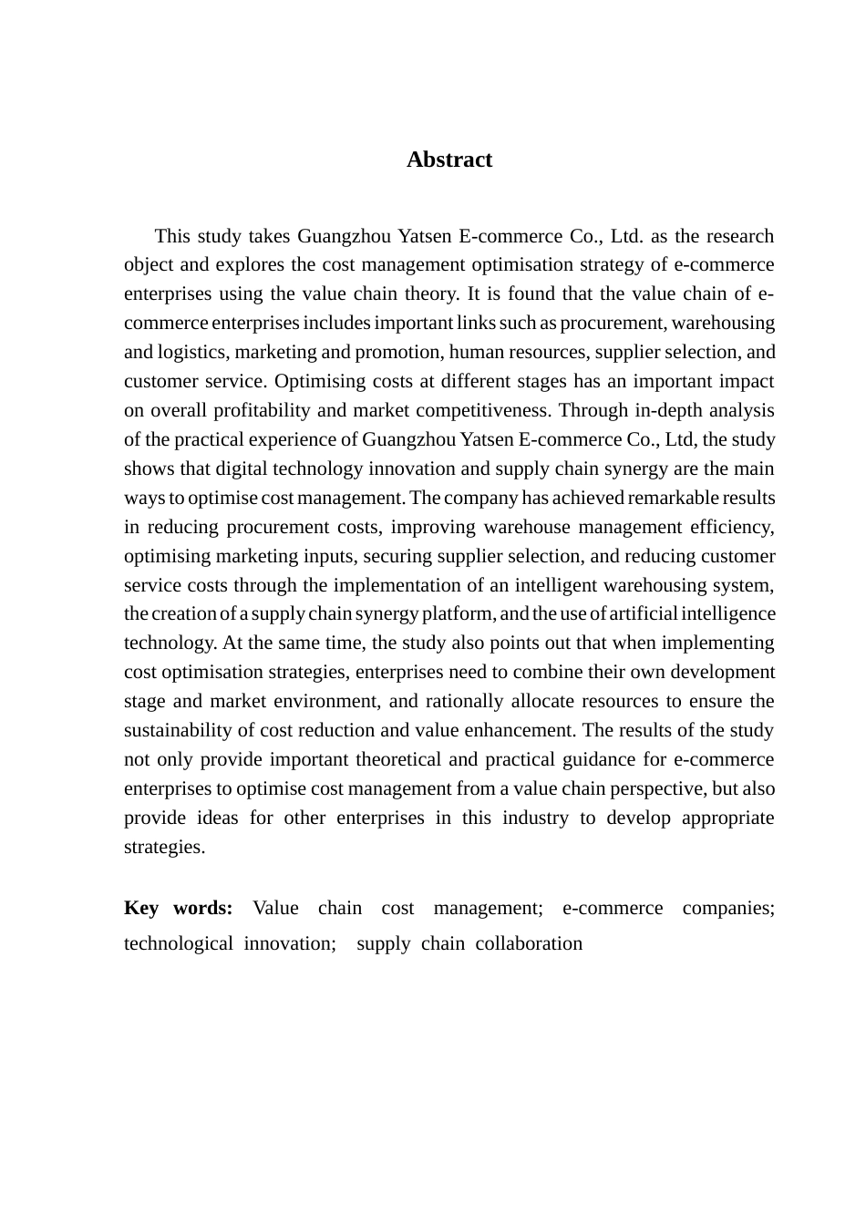 25年CH财务管理 基于价值链的电商企业成本管理研究-以广州逸仙电子商务有限公司为例最终稿-约19837字符.docx_第2页