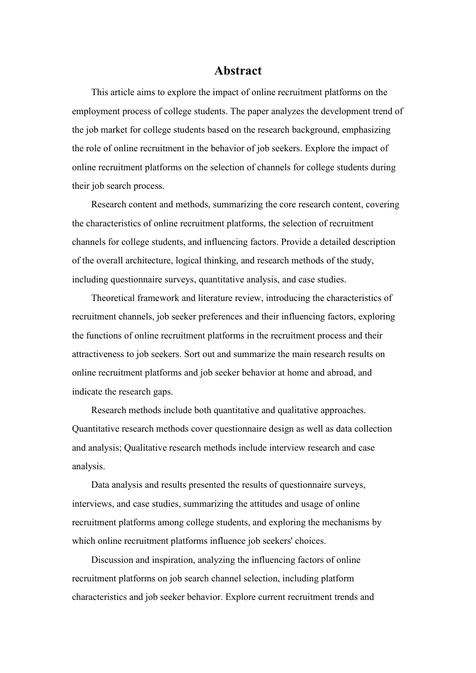 25年CH人力资源管理-在线招聘平台对大学生求职者招聘渠道选择的影响-约13980字符.pdf_第2页