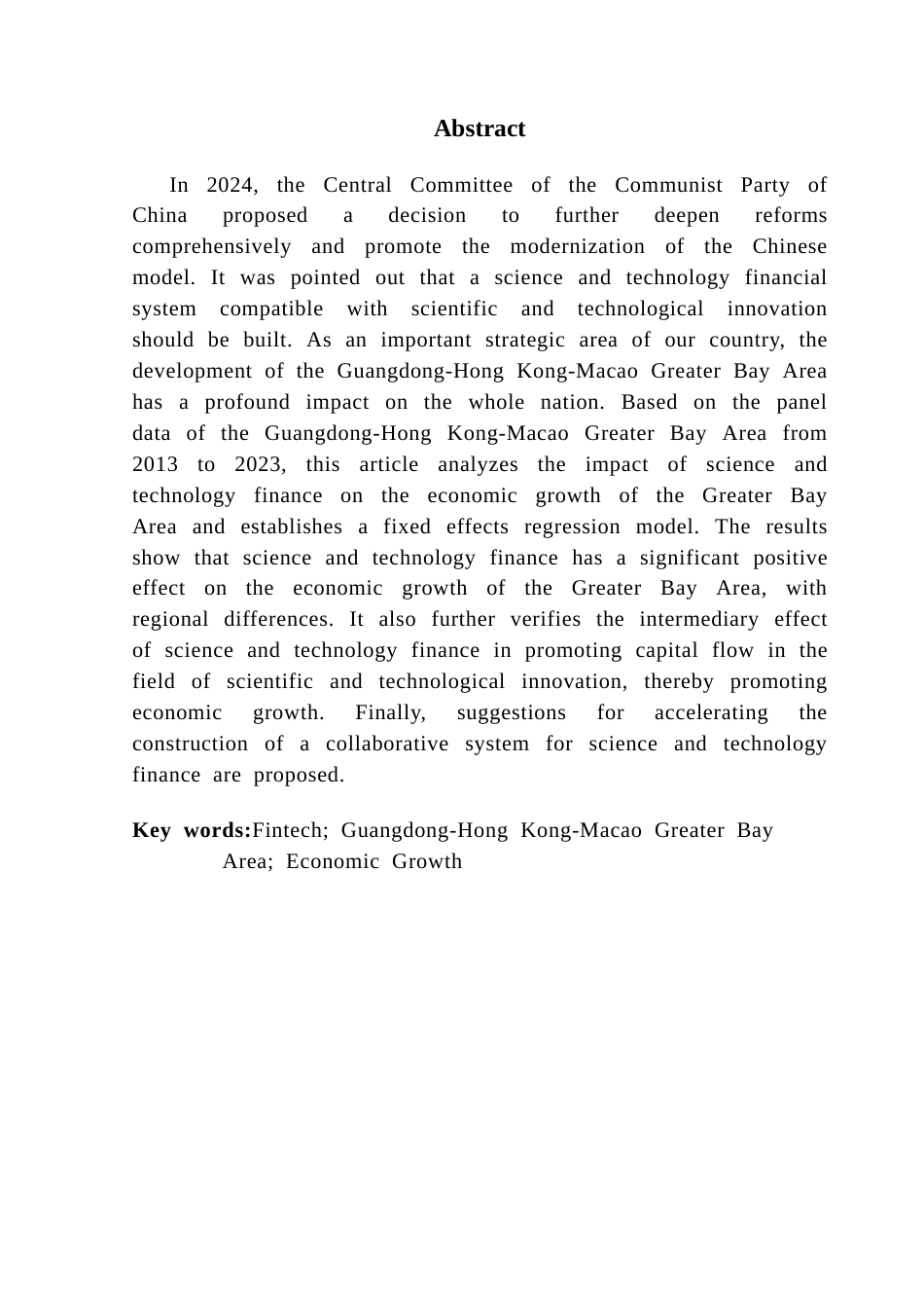 25年CH金融学 科技金融对粤港澳大湾区经济增长影响的实证分析终稿-约11382字符.docx_第3页