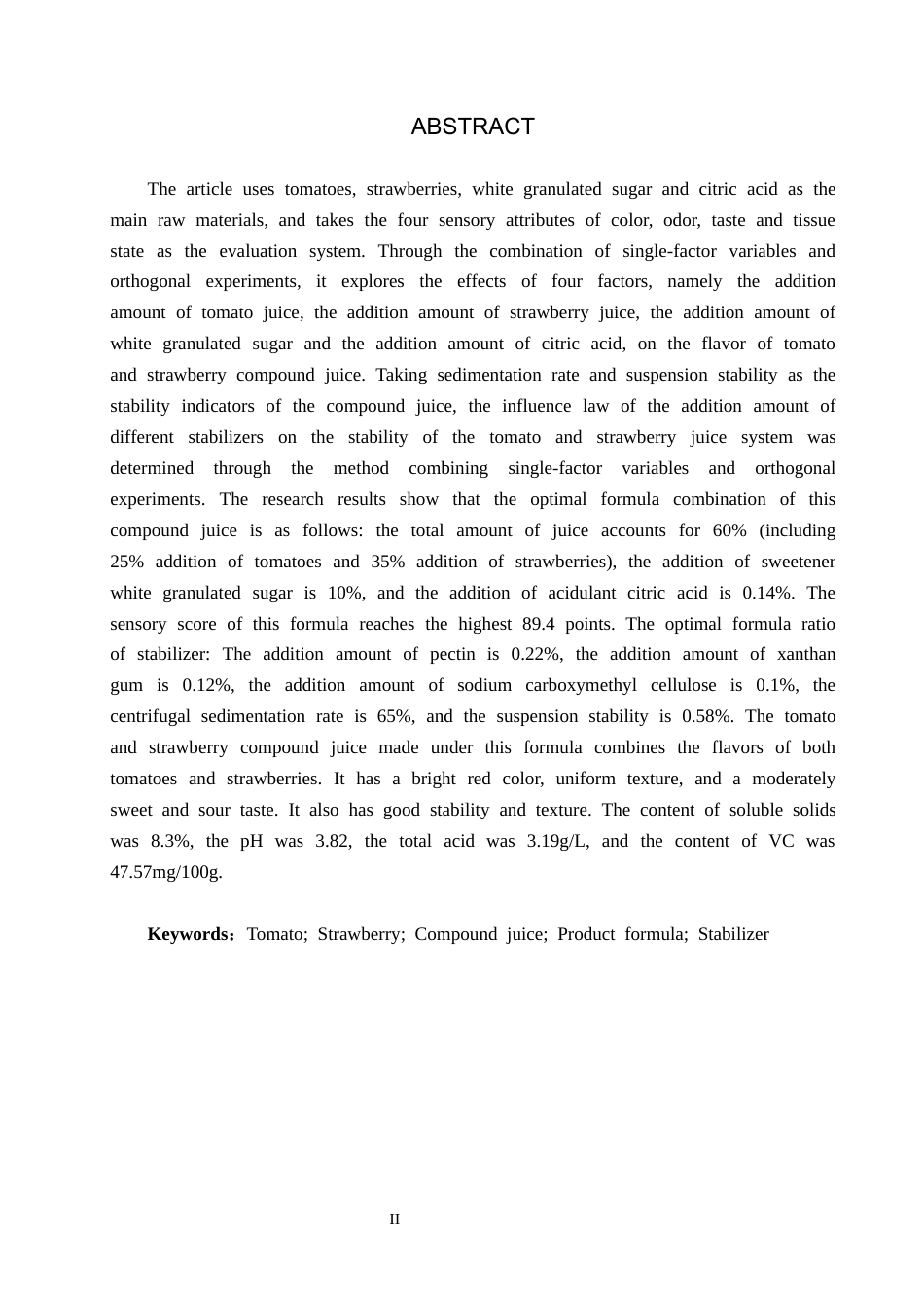 25年CH食品质量与安全 番茄草莓复合果汁的配方研究与生产工艺设计终版-约12138字符.docx_第3页