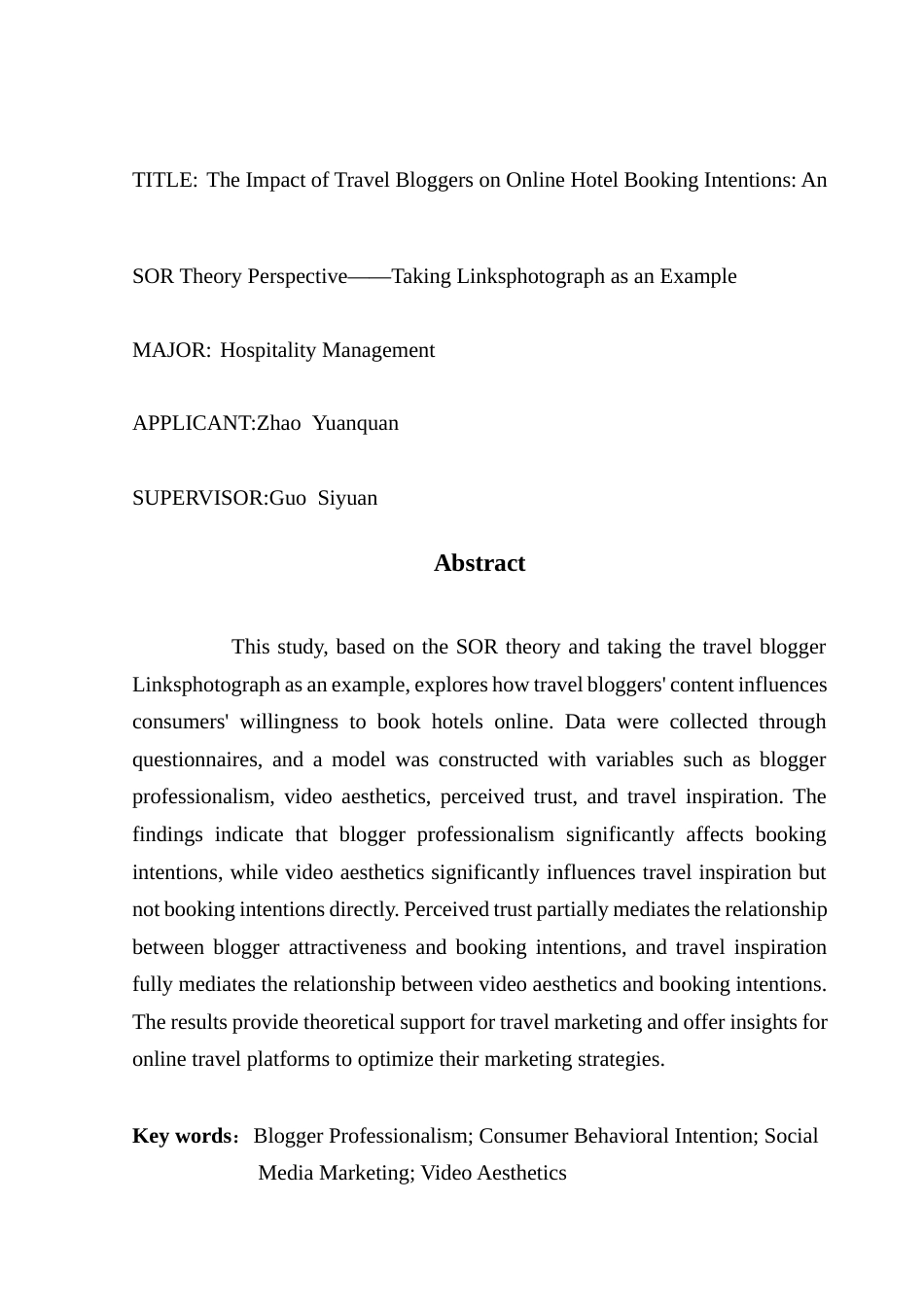 25年CH酒店管理 关键词：博主专业性；消费者行为意向；社交媒体营销；视频美学终稿-约18497字符.docx_第2页