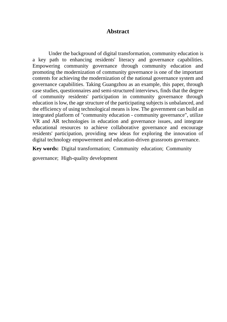 25年CH城市管理 最终稿-数字化转型背景下社区教育赋能社区治理新模式的探索-以广州市黄埔区A社区为例终稿-约38276字符.docx_第2页
