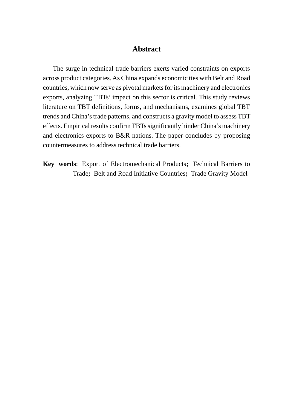 25年CH国际经济与贸易 技术性贸易壁垒对中国机电产品出口“一带一路”终稿-约14824字符.docx_第3页