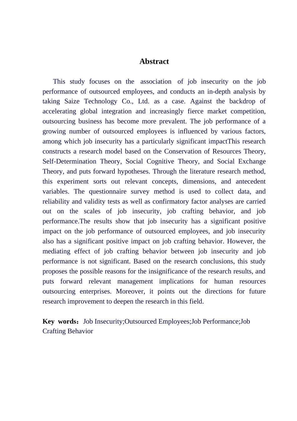 25年CH人力资源管理 工作不安全感对工作绩效的关联研究-以赛泽科技有效公司为例终稿-约19550字符.docx_第3页