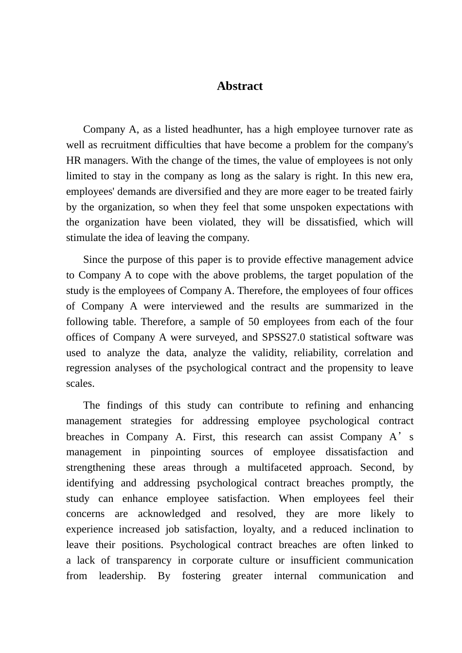 25年CH人力资源管理 员工心理契约违背对离职倾向的影响-以“A公司”为例-最终稿终稿-约19774字符.docx_第3页