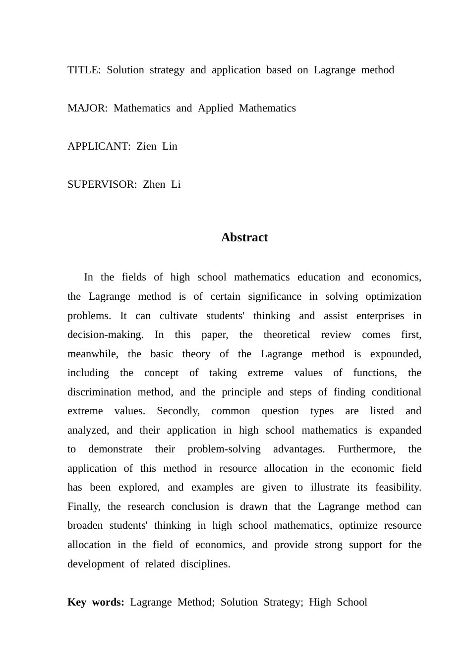 25年CH数学与应用数学 基于拉格朗日方法的求解策略及应用终稿-约11347字符.docx_第3页