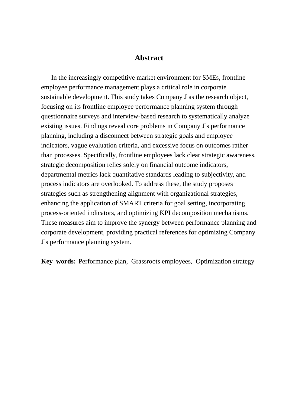 25年CH人力资源管理 《J公司基层员工绩效计划优化研究》(7)终稿-约14037字符.docx_第2页