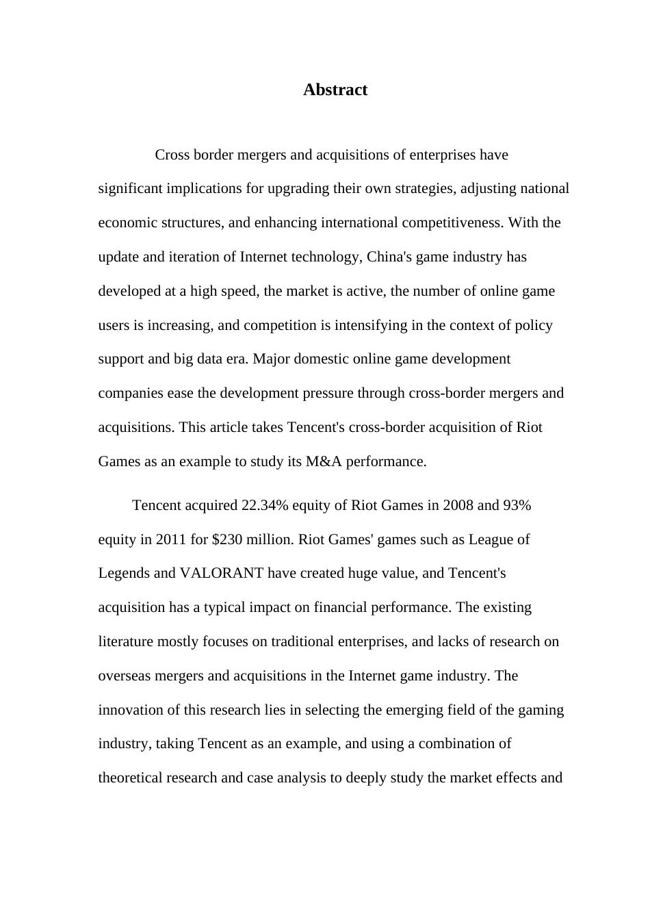 25年CH会计学 关键词：游戏产业；并购；跨国并购；并购绩效终稿-约18061字符.docx_第3页
