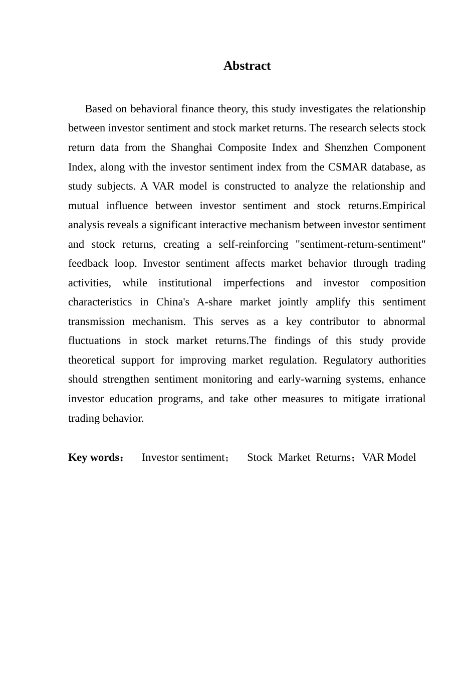 25年CH金融大数据 关键词：投资者情绪；股票市场收益率；VAR模型最终稿-约13327字符.docx_第2页