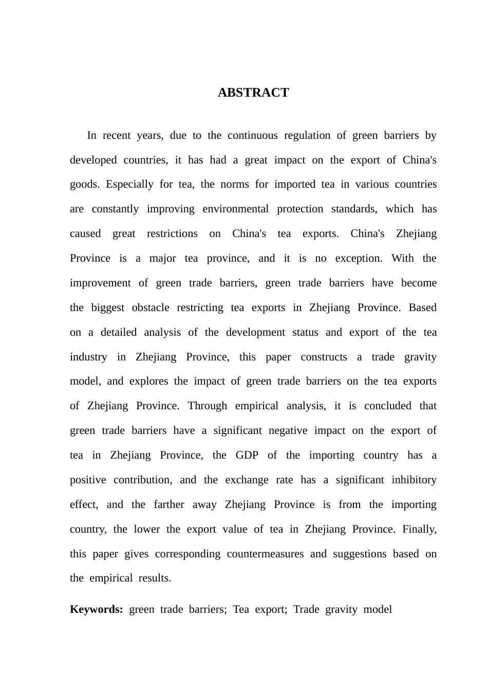 25年CH国际经济与贸易 关键词：绿色贸易壁垒；茶叶出口；贸易引力模型终稿-约15815字符.docx_第3页