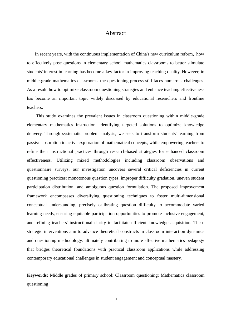 25年CH小学教育 小学中年级数学课堂提问存在的问题与对策-约18235字符.doc_第2页