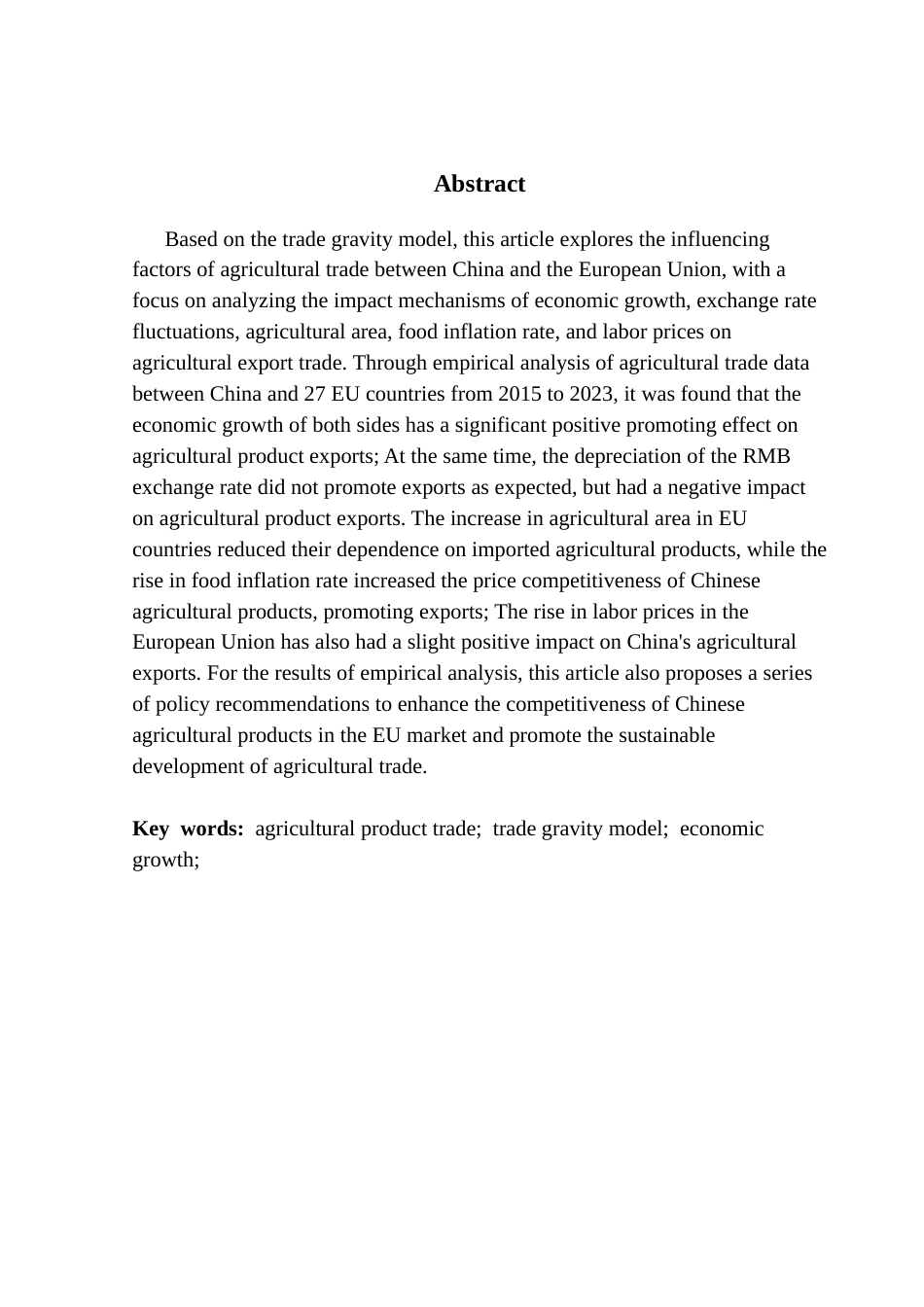 25年CH国际经济与贸易 中国与欧盟农产品贸易的影响因素研究终稿-约17553字符.docx_第3页