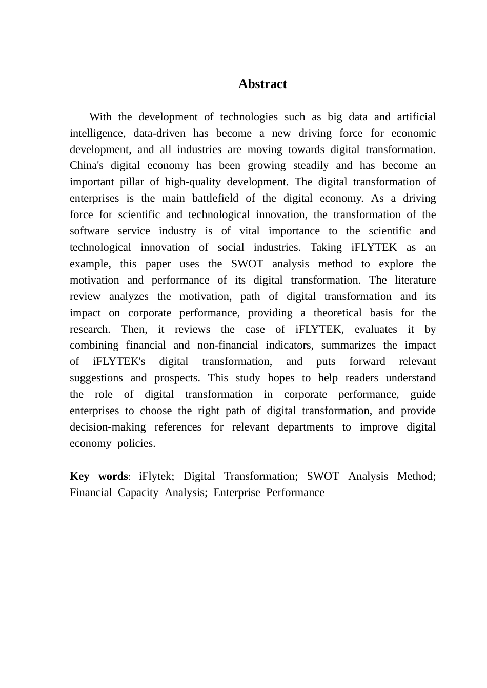25年CH会计学 关键词：科大讯飞；数字化转型；SWOT分析法；财务能力分析；企业绩效；终稿-约18536字符.docx_第3页