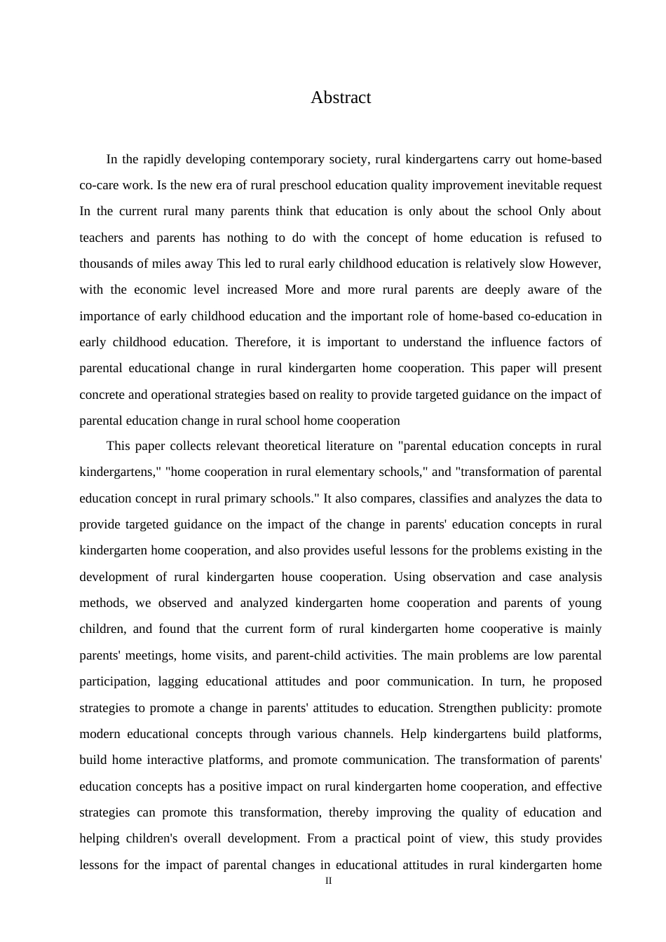 25年CH学前教育-农村幼儿园家园合作中家长教育观念转变的影响探究-约16645字符.doc_第2页