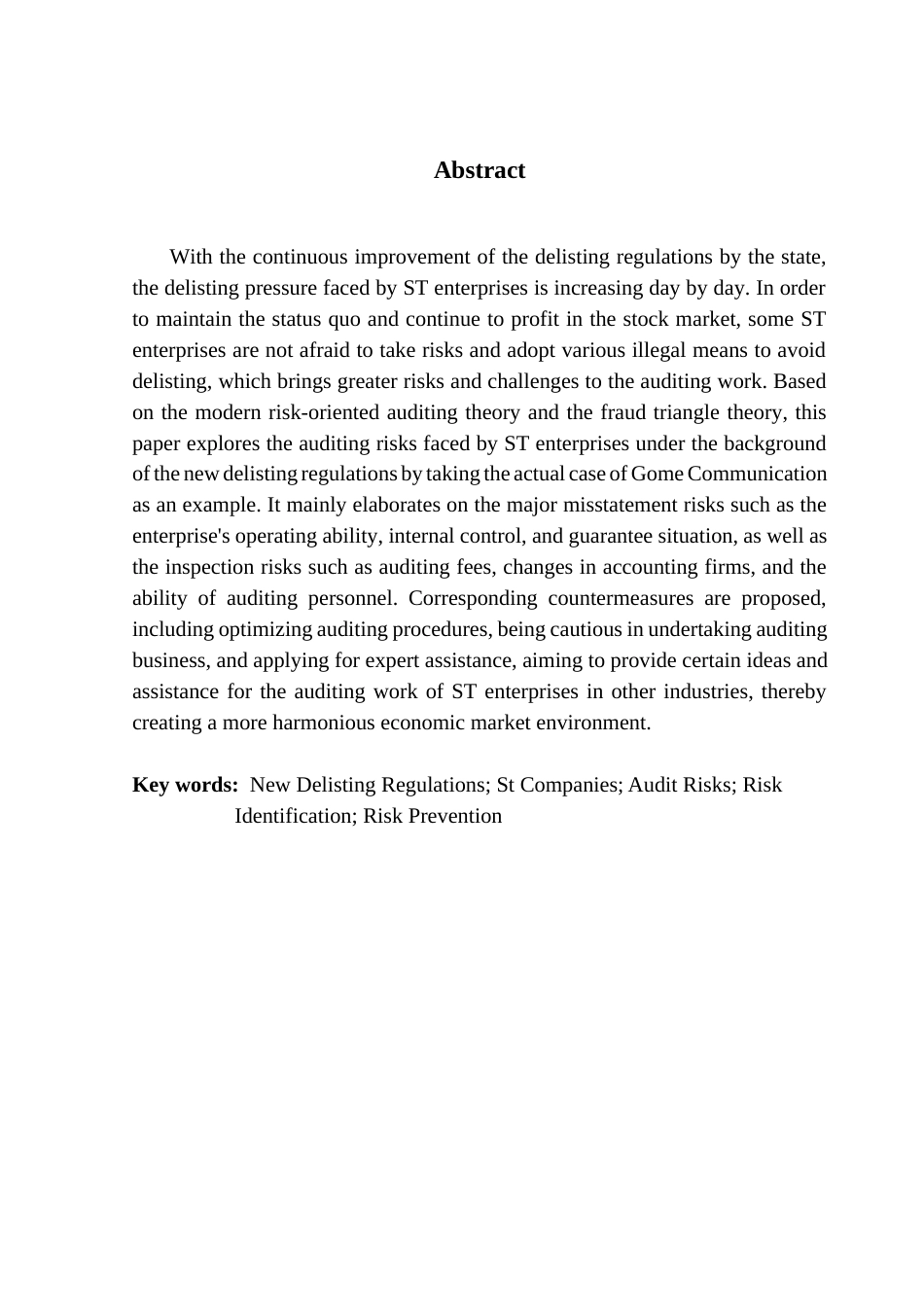 25年CH审计学 关键词：退市新规；ST公司；审计风险；风险识别；风险防范最终稿-约22594字符.docx_第3页