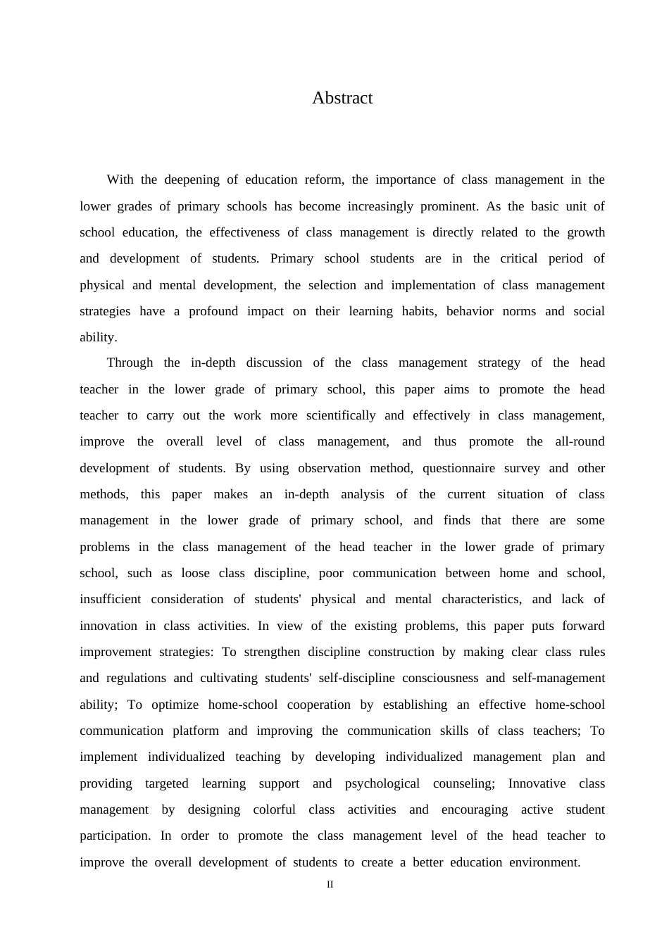 25年CH小学教育 小学低年级班主任班级管理策略探究-约15505字符.doc_第2页