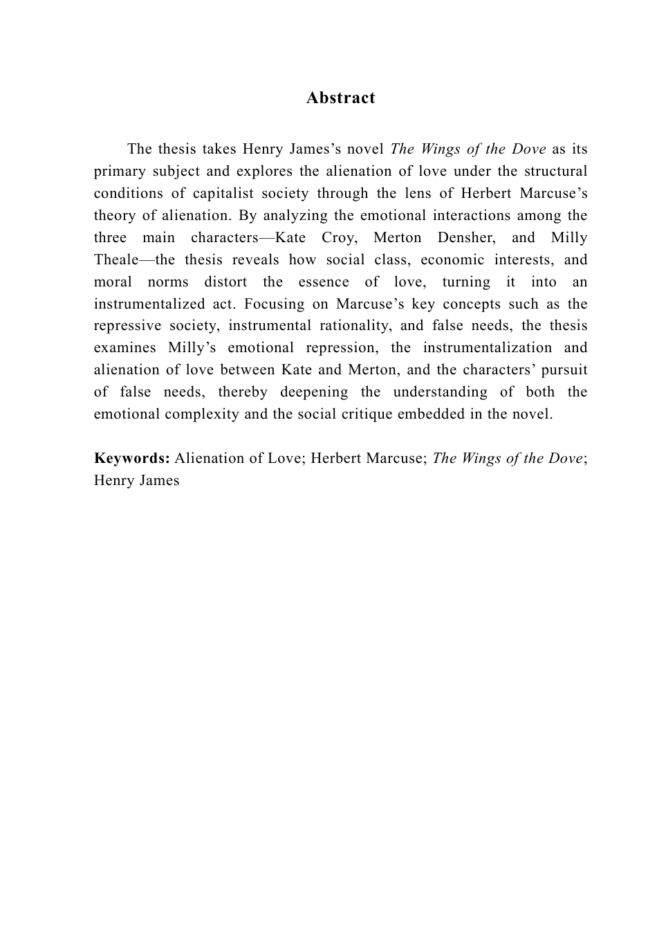 25年CH英语 洛文·亨利·詹姆斯的《鸽子的翅膀》的异化-约44769字符.pdf_第2页