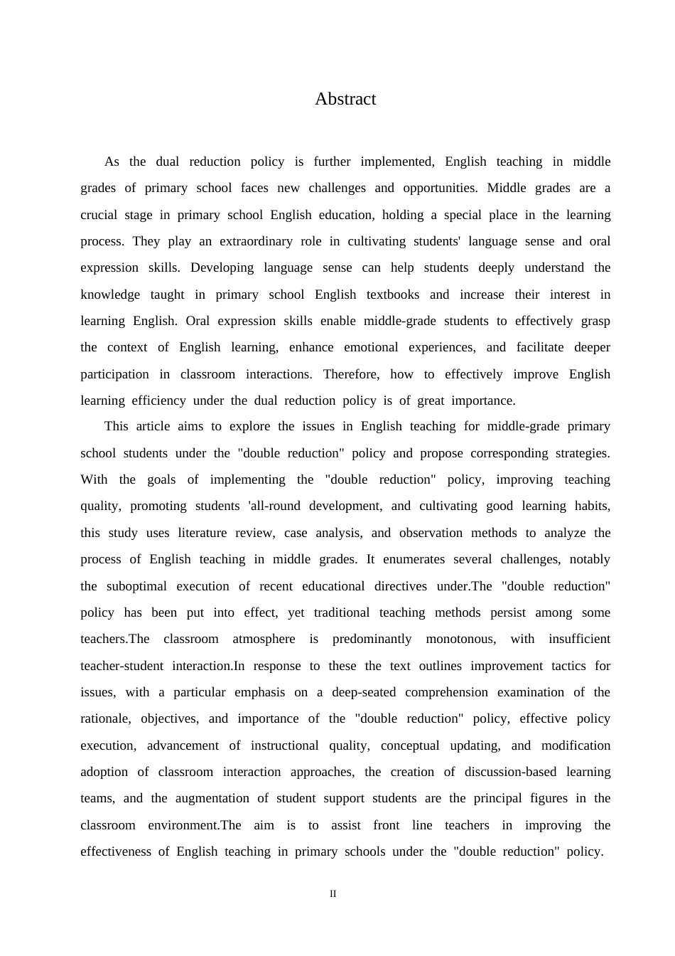 25年CH小学教育 双减政策下小学中年级英语教学中存在的问题及对策-约14398字符.doc_第2页