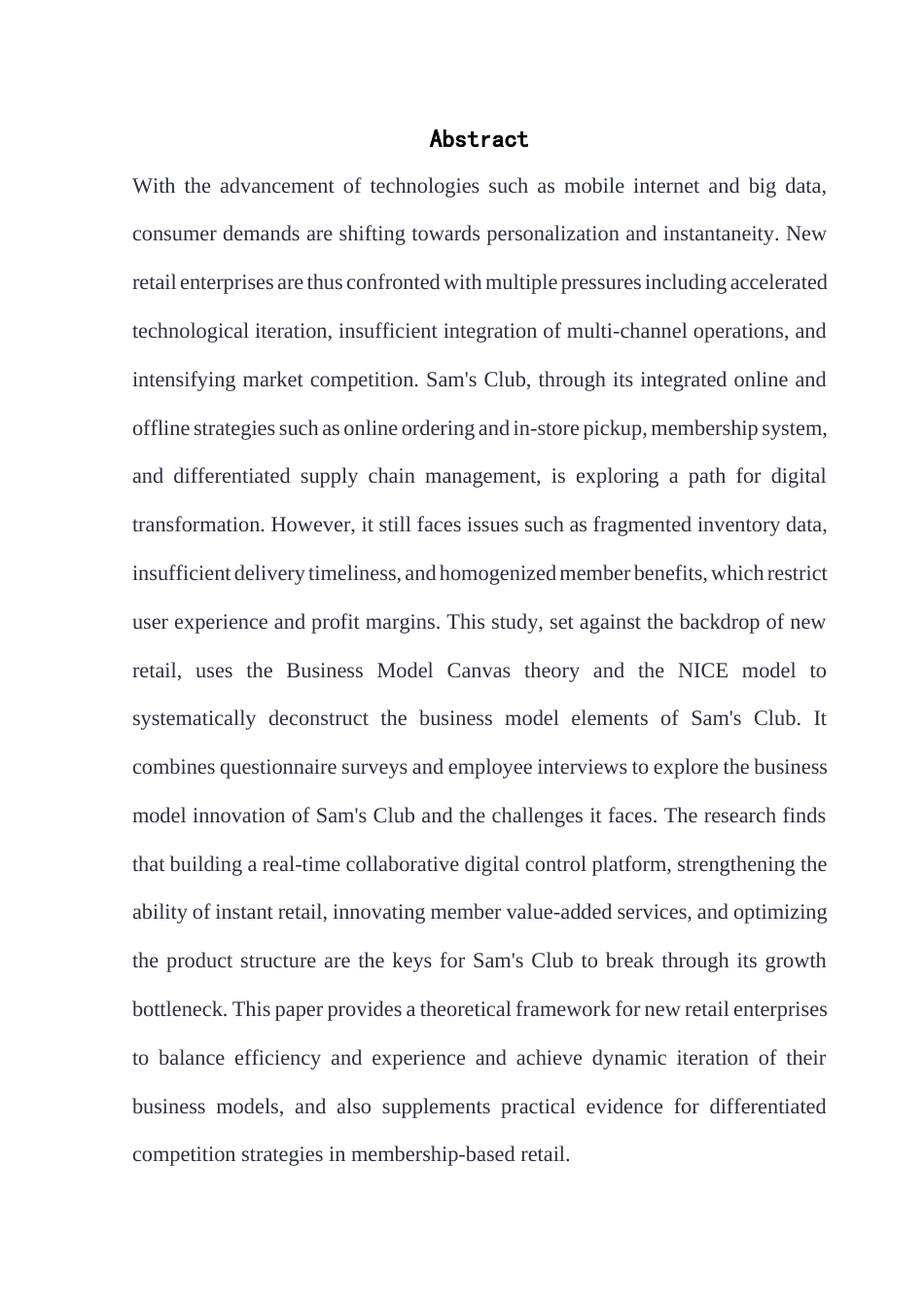25年CH工商管理 新零售背景下山姆会员制商店商业模式创新研究终稿-约22772字符.docx_第3页