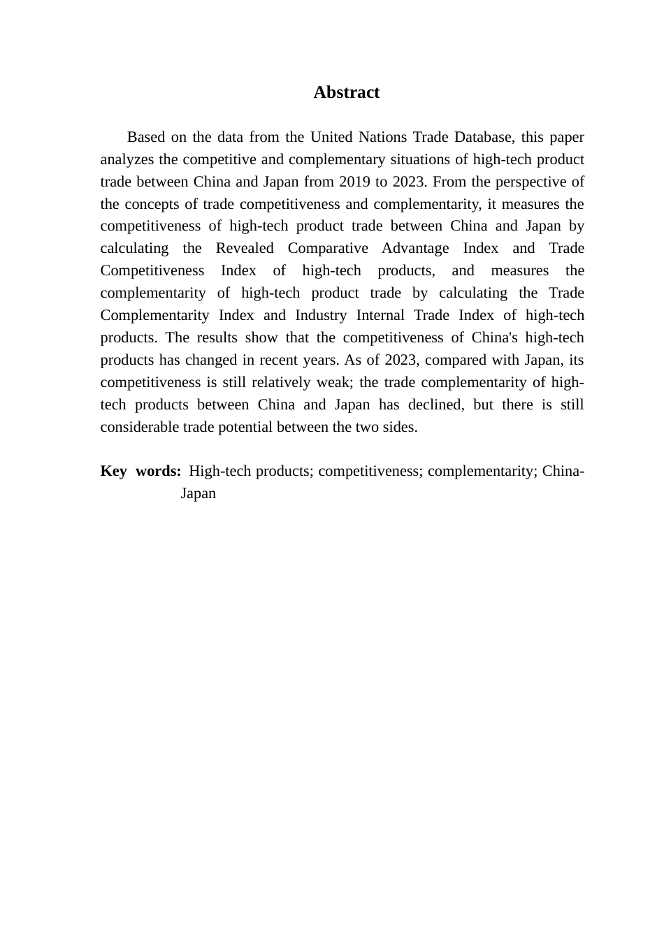 25年CH国际商务 中日高新技术产品贸易的竞争性与互补性研究(定稿）终稿-约19382字符.docx_第3页