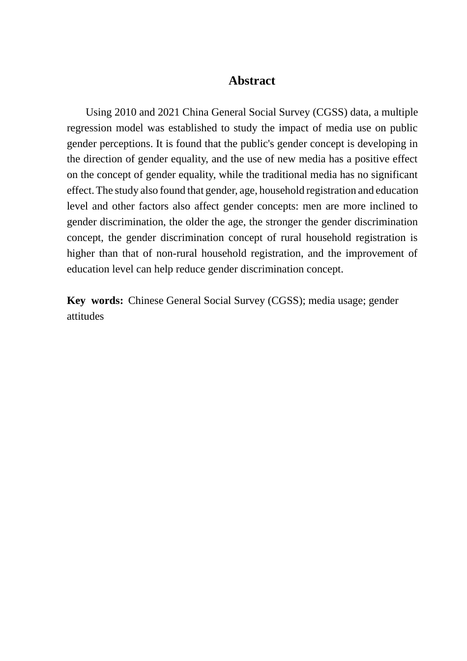 25年CH新闻学财经新闻 关键词：中国综合社会调查；媒体使用；性别观念-约9989字符.docx_第4页