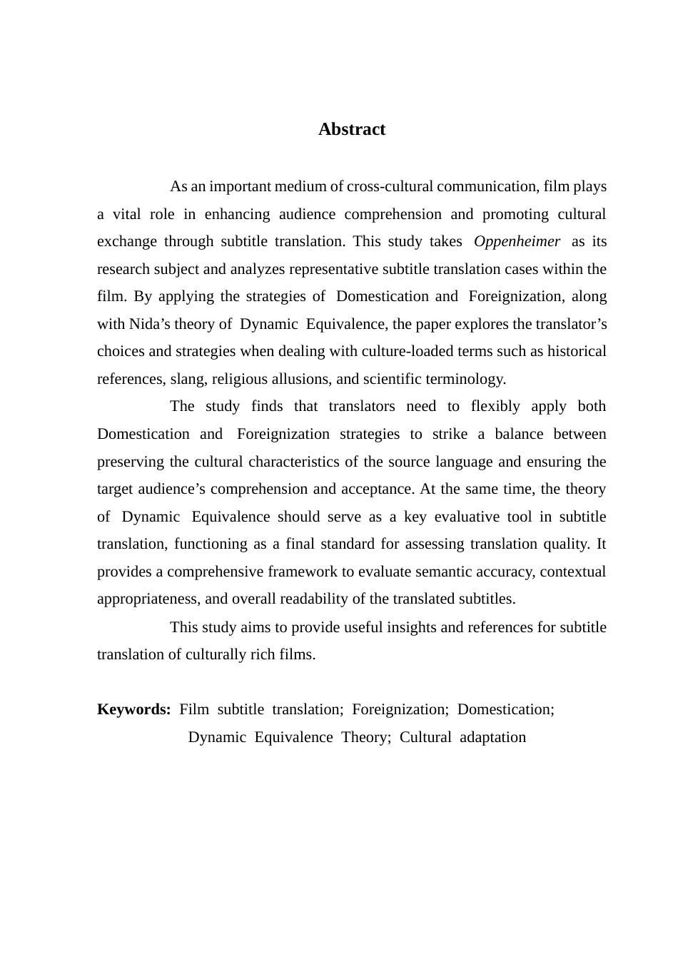 25年CH翻译 关键词：电影字幕翻译；异化与归化；功能对等；文化适应终稿-约46258字符.docx_第3页