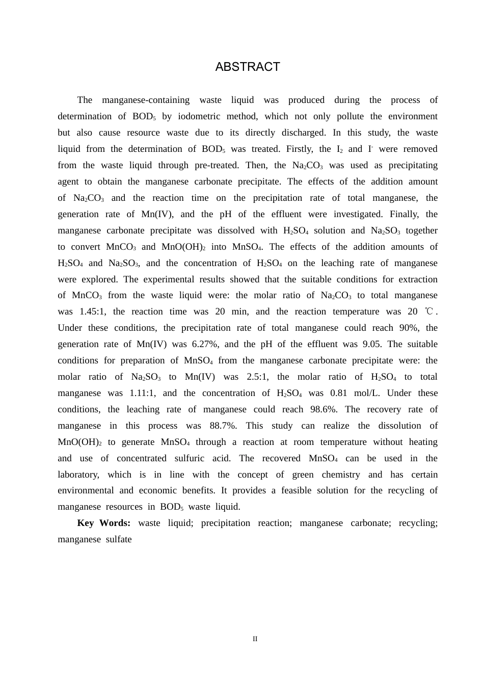 25年CH环境科学-由碘量法测定BOD5的废液回收硫酸锰的影响因素研究终版-约16431字符.docx_第2页