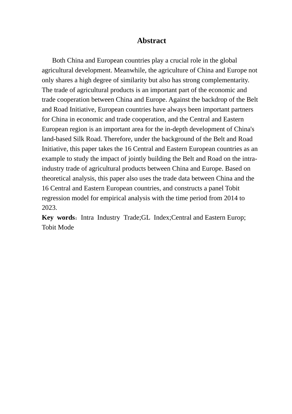 25年CH国际经济与贸易 共建“一带一路”对中欧农产品产业内贸易的影响研究终稿-约14816字符.docx_第3页