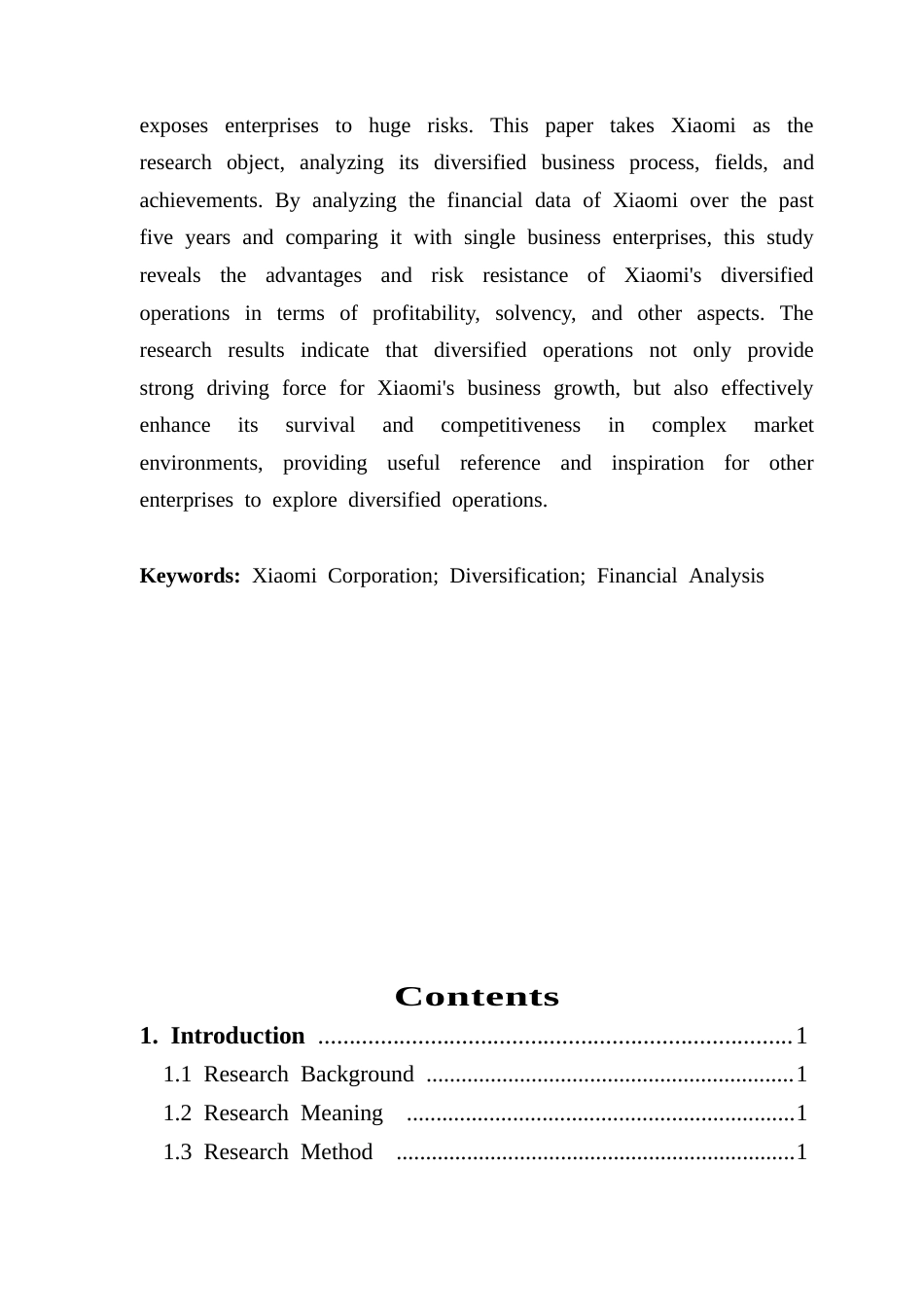 25年CH财务管理 关键词：小米公司；多元化；财务分析终稿-约29054字符.docx_第2页