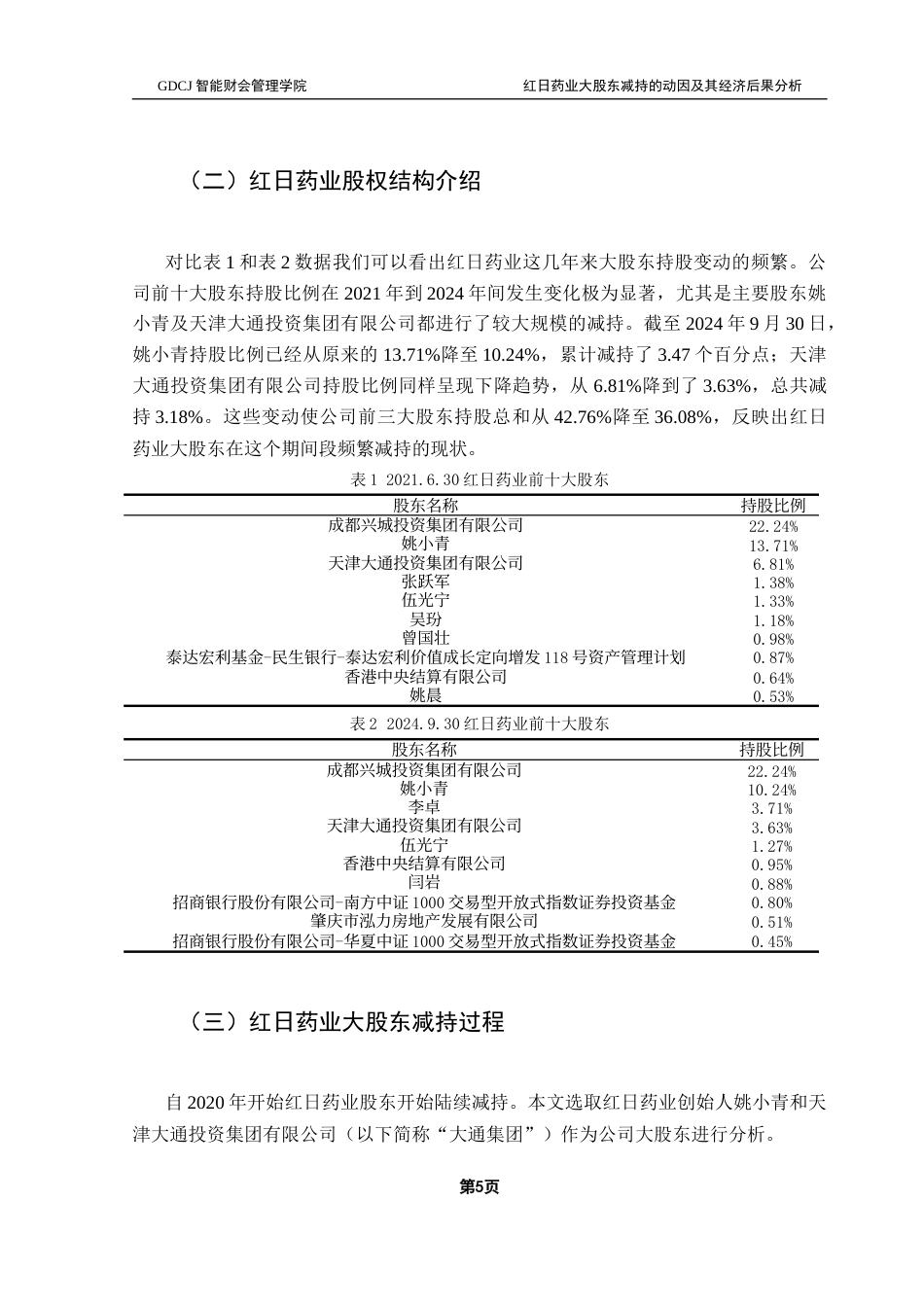 25年CH财务管理 关键词：大股东减持；动因；经济后果；事件研究法终稿-约14773字符.docx_第9页