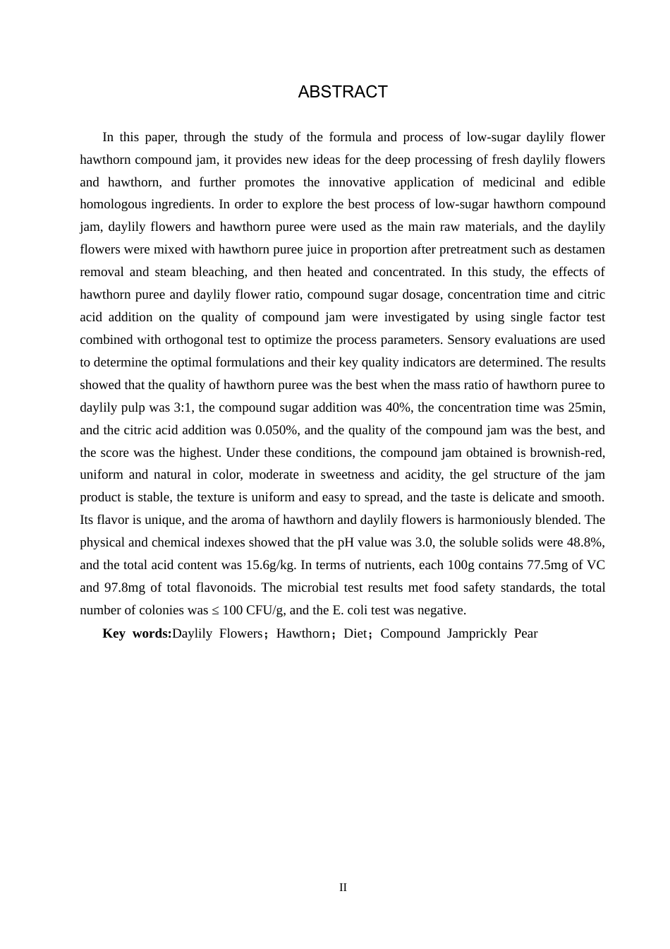 25年CH食品质量与安全-低糖萱草花山楂复合果酱的研制终版-约13472字符.docx_第2页