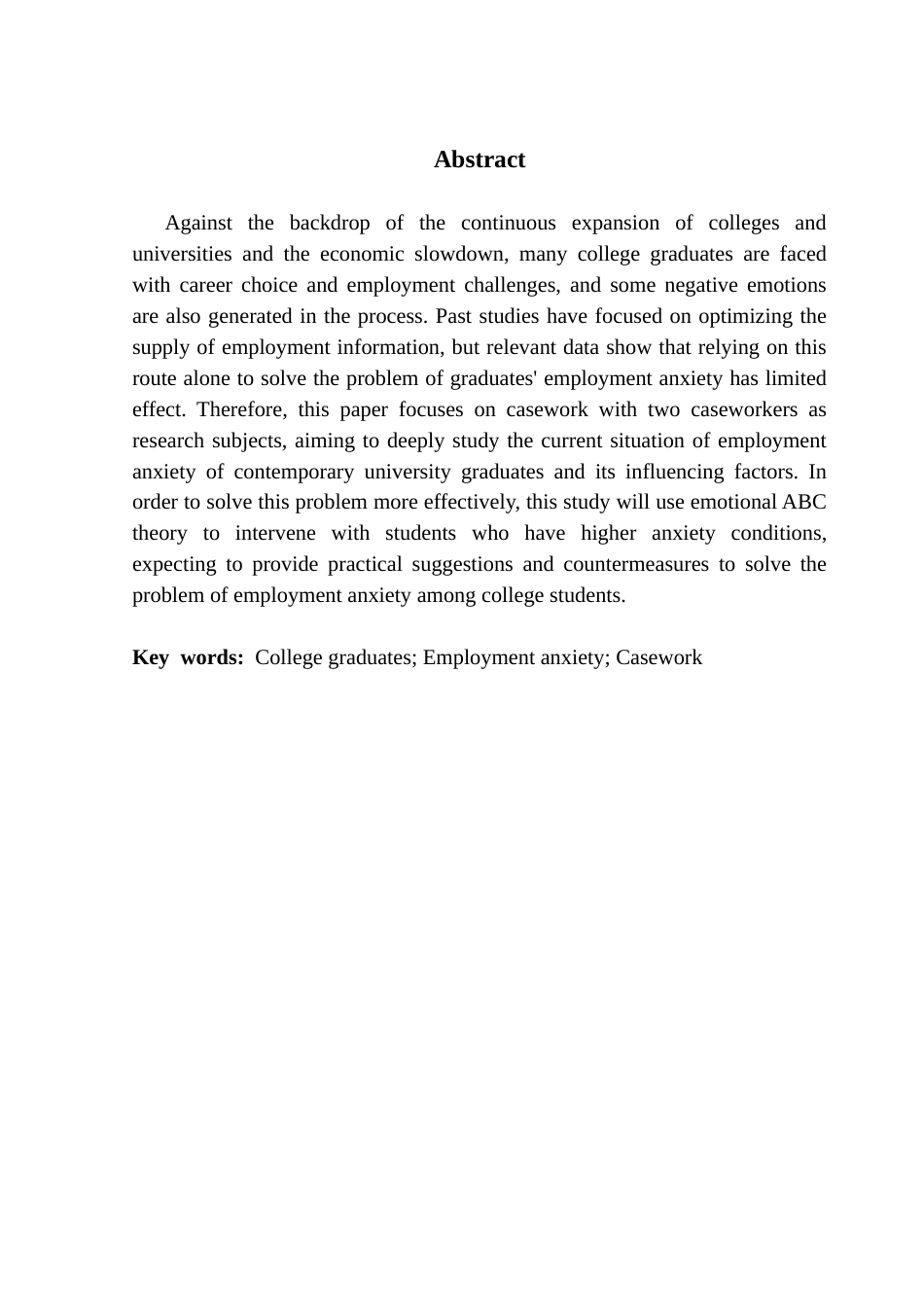 25年CH社会工作 关键词：大学毕业生；就业焦虑；个案工作-约21497字符.docx_第3页