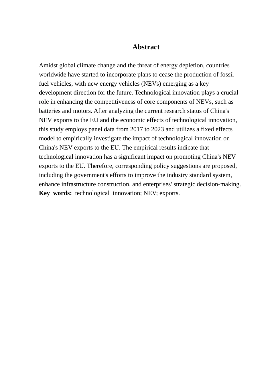 25年CH国际经济与贸易 技术创新对中国新能源汽车出口欧盟的影响研究终稿-约11540字符.docx_第3页