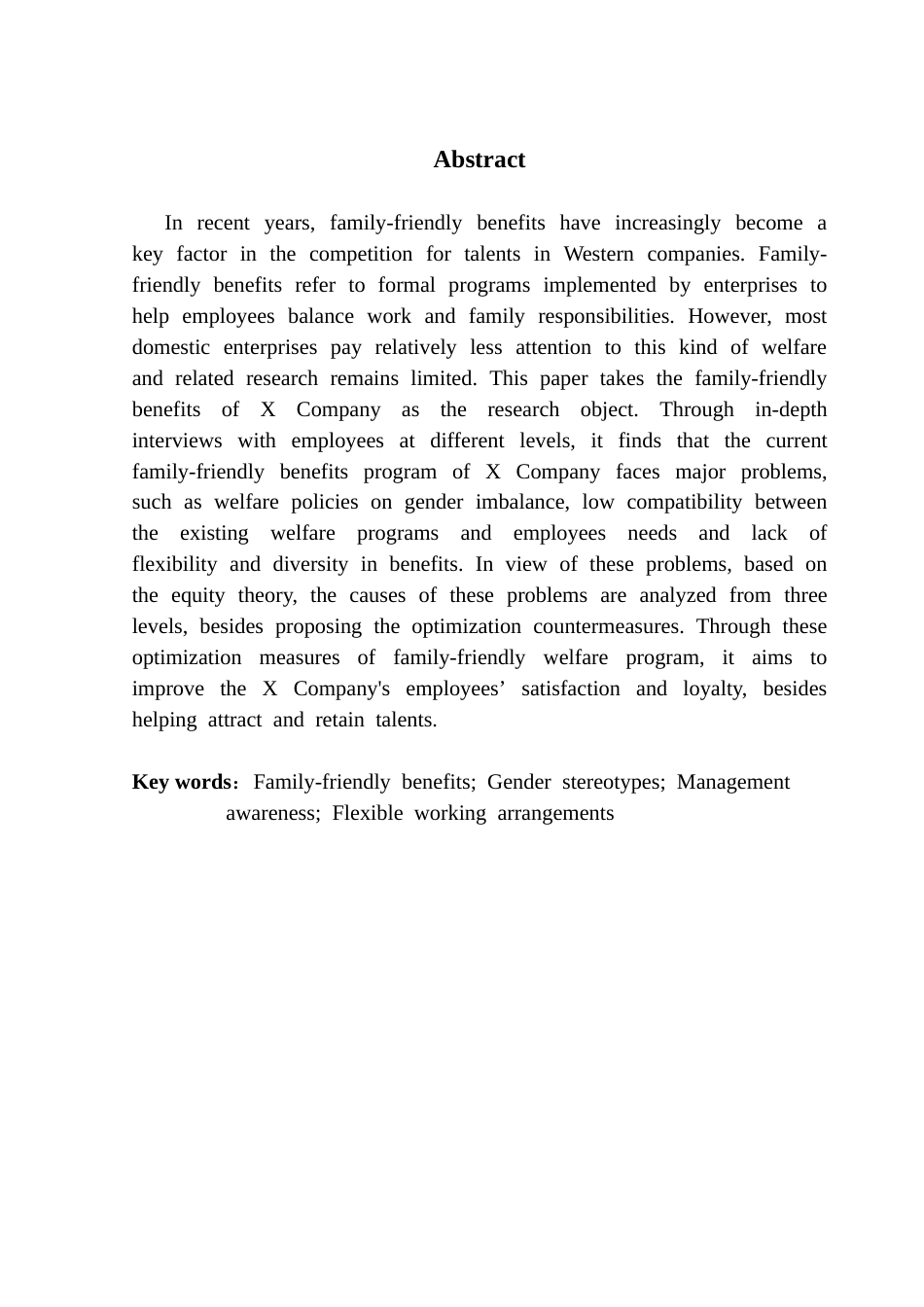 25年CH人力资源管理 X公司家庭友好福利方案优化研究终稿-约22465字符.docx_第3页