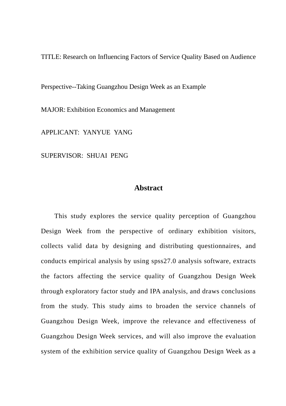 25年CH会展经济管理 基于观众视角的服务质量影响因素研究——以广州设计周为例-约26659字符.doc_第2页