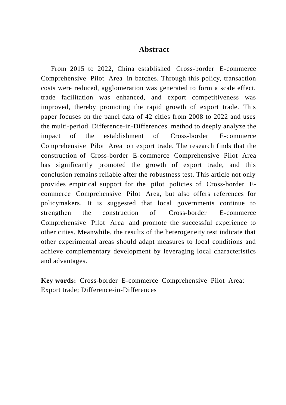 25年CH国际经济与贸易 跨境电商综合试验区对出口贸易的影响分析终稿-约12528字符.docx_第3页