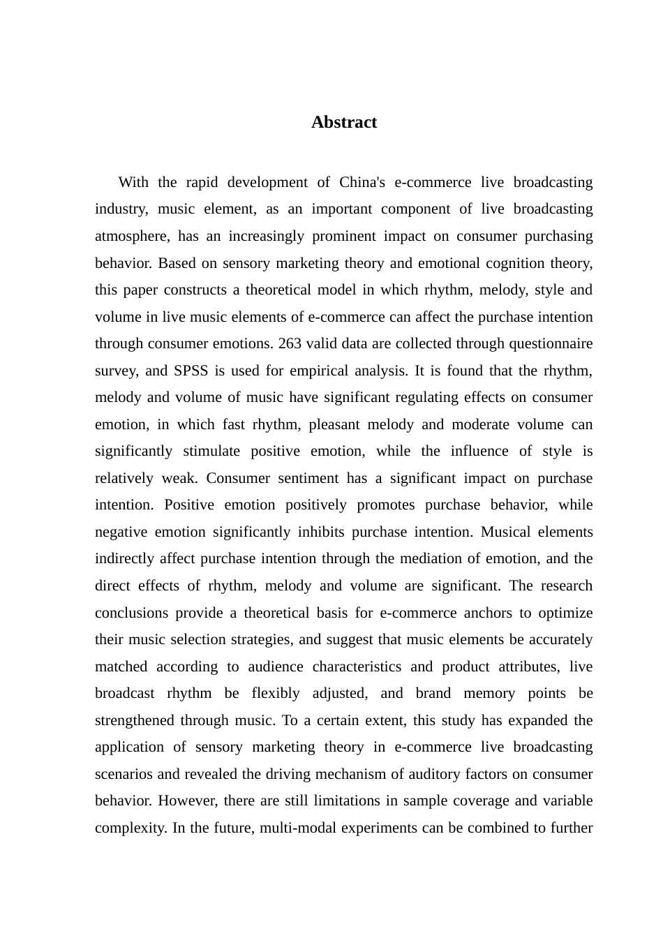 25年CH市场营销 电商直播中音乐元素对于消费者购买意图的影响研究(吴佳雪)终稿-约17747字符.docx_第3页