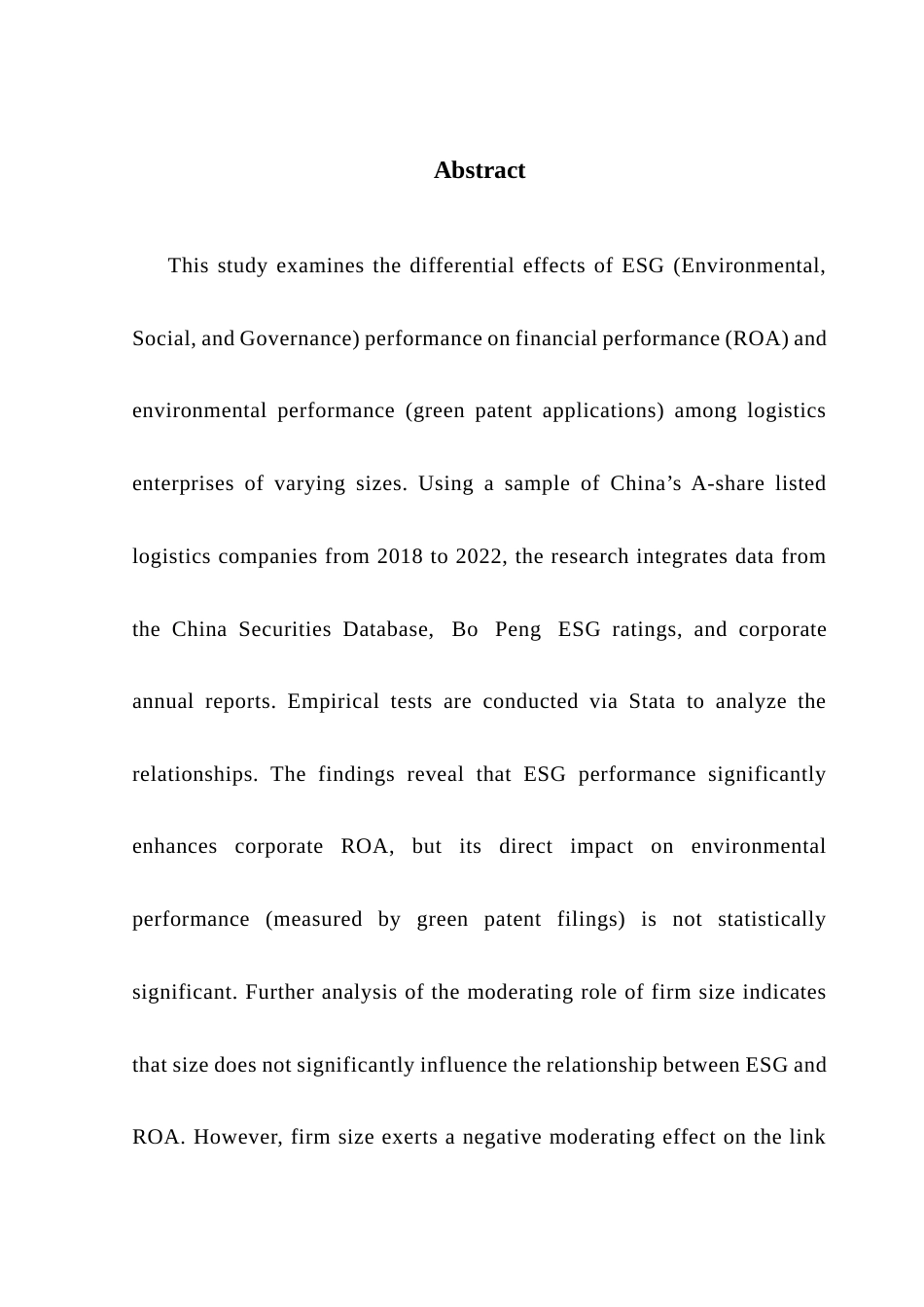 25年CH物流管理 关键词：物流企业；ESG表现；ROA；环境绩效终稿-约13262字符.docx_第2页