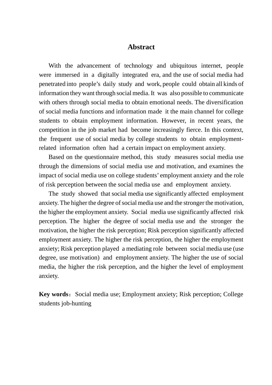 25年CH人力资源管理 关键词：社交媒体使用；就业焦虑；风险感知；大学生求职-约17596字符.docx_第2页