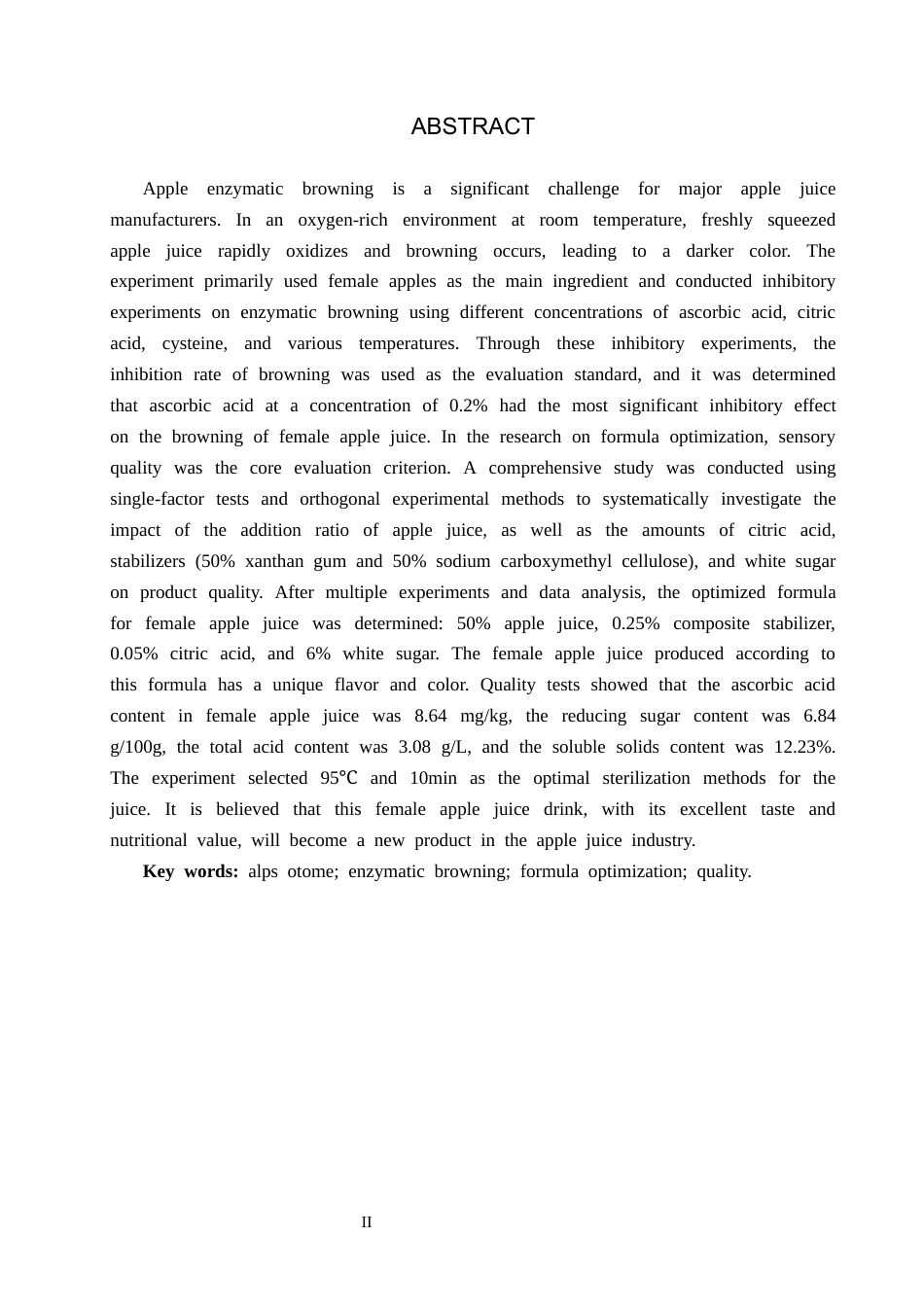 25年CH食品质量与安全-乙女苹果汁饮料的配方优化设计终稿-约12481字符.docx_第2页