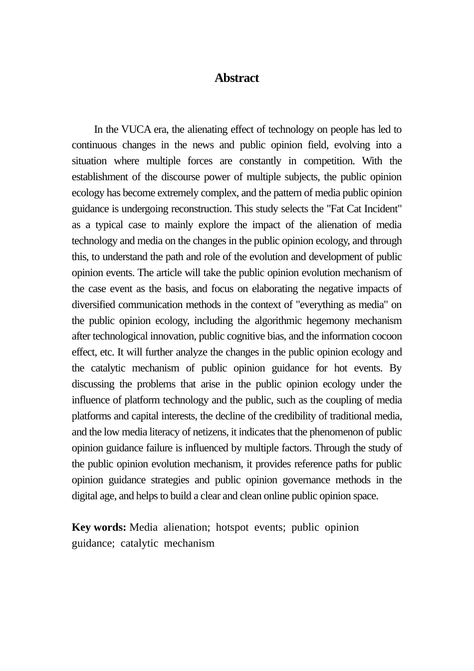 25年CH政法新闻学 政法新闻-媒介异化现象对热点事件舆论引导的催化机制研究-以“胖猫事件”为例-约15686字符.doc_第2页